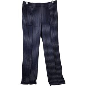 J. Crew Collection Portia pant in navy pinstripe‎ Italian wool blend Navy 10 NWT